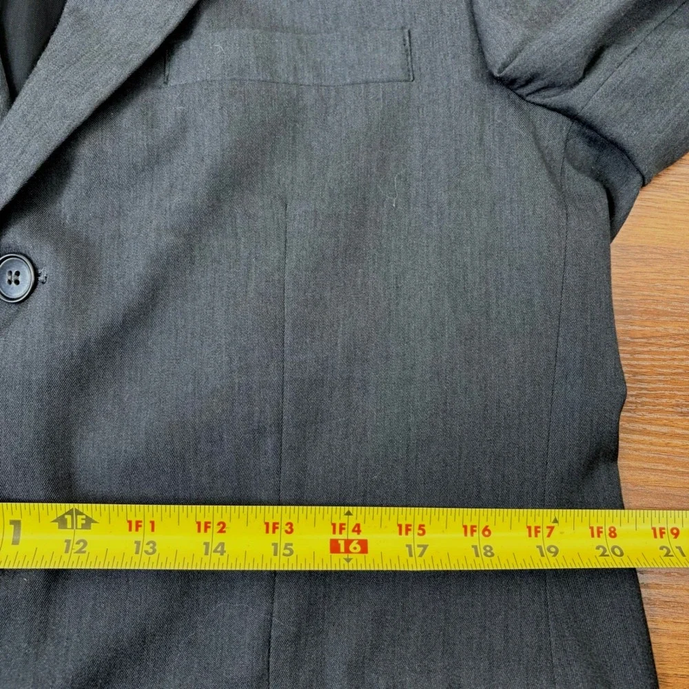 Haggar Black Label‎ Suit Jacket Mens 40R Charcoal Grey 3-Button Blazer Business